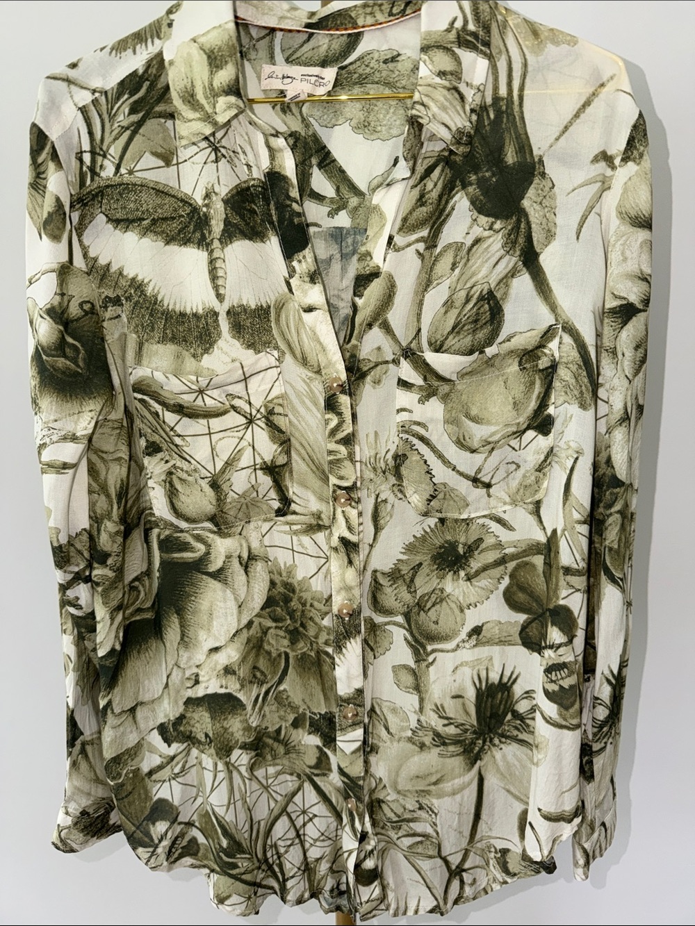 Anthropologie The Romy Relaxed Button Down Shirt by Pilcro x Mabel Villalonga -S